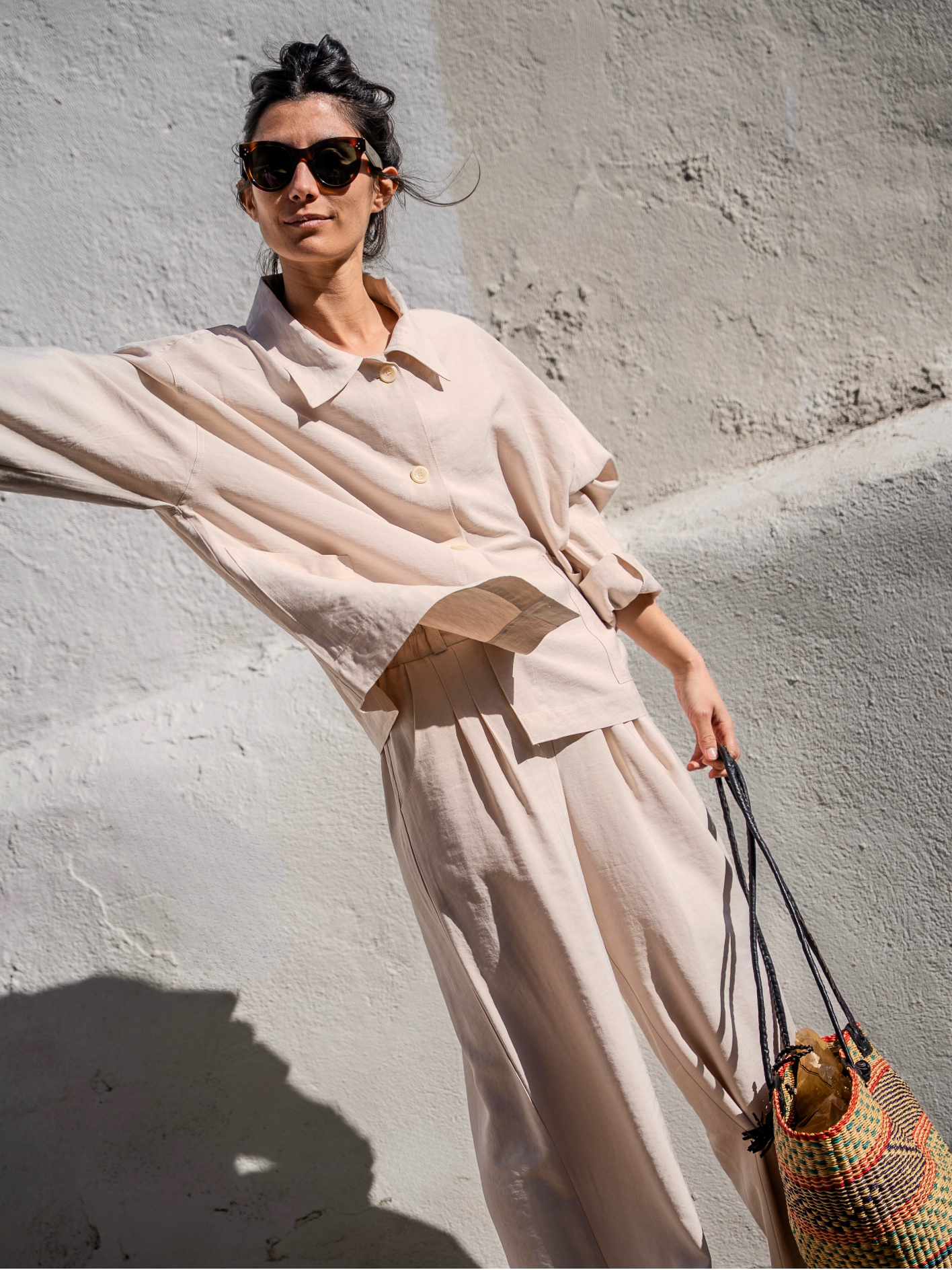 Pantalon Julio creme et veste bacci creme Near The Sun Vêtement anti UV pour femme UPF 15