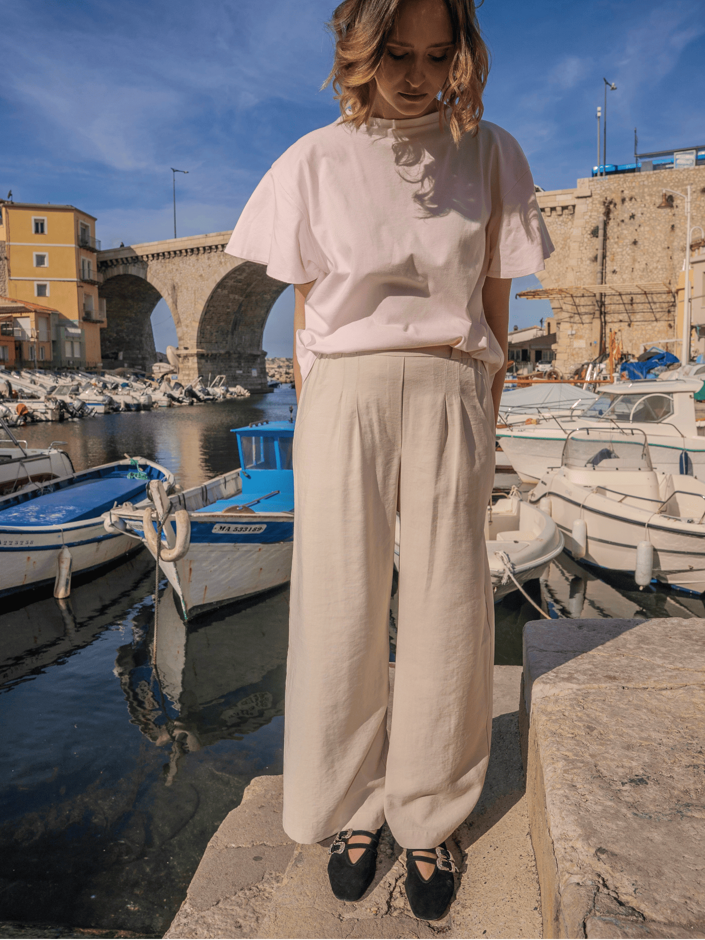 Pantalon Julio creme Near The Sun vêtement pour femme anti-UV UPF 15