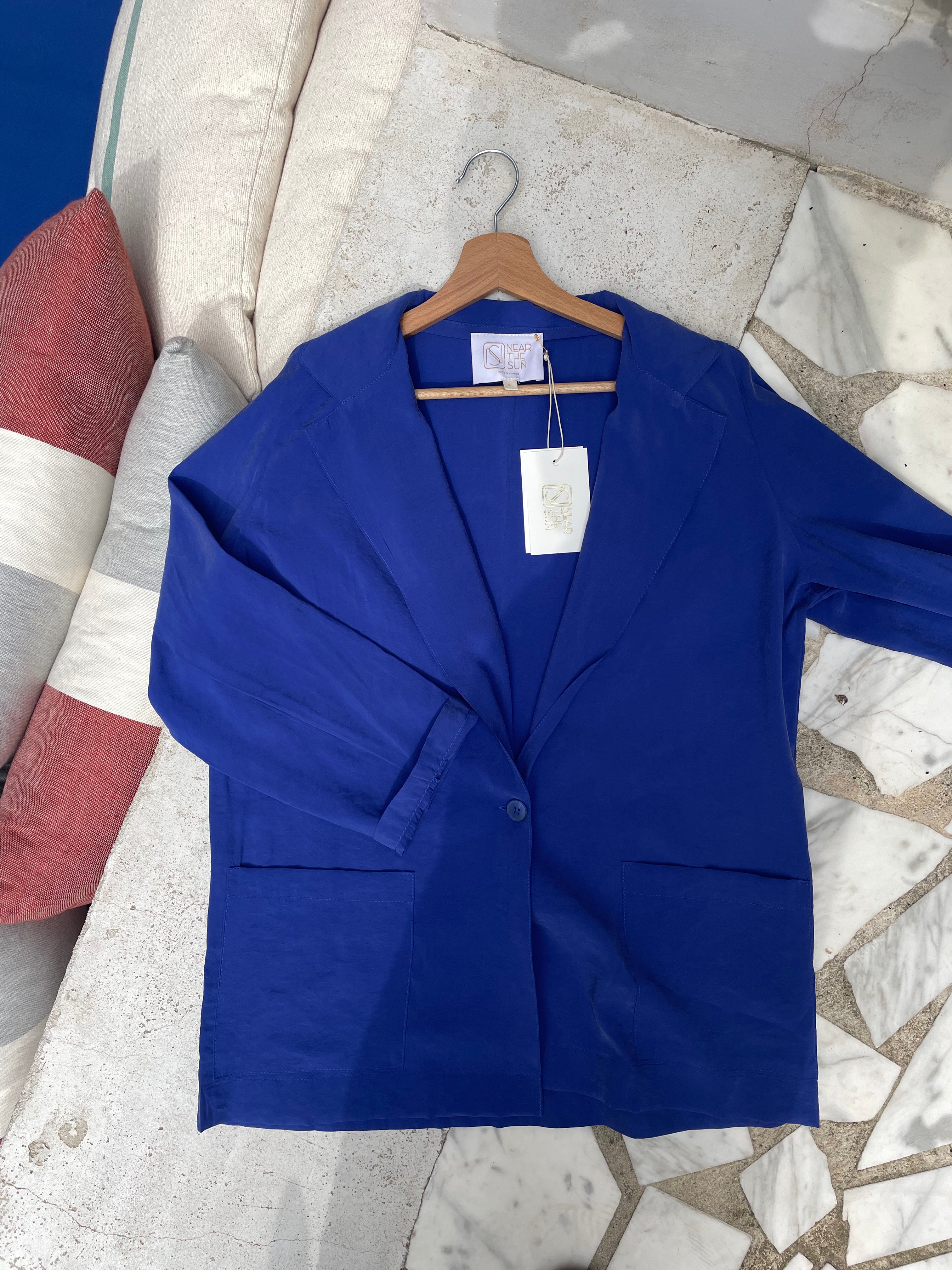 Veste DAHI bleu roi Near The Sun Vêtement anti UV pour femme UPF 30