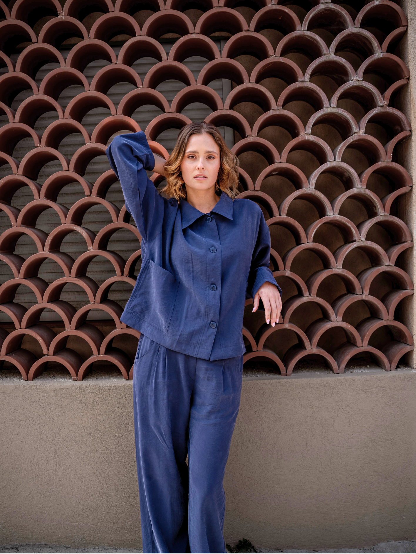 Veste Bacci et pantalon julio bleu marine Near The Sun vêtement pour femme anti-UV UPF 30