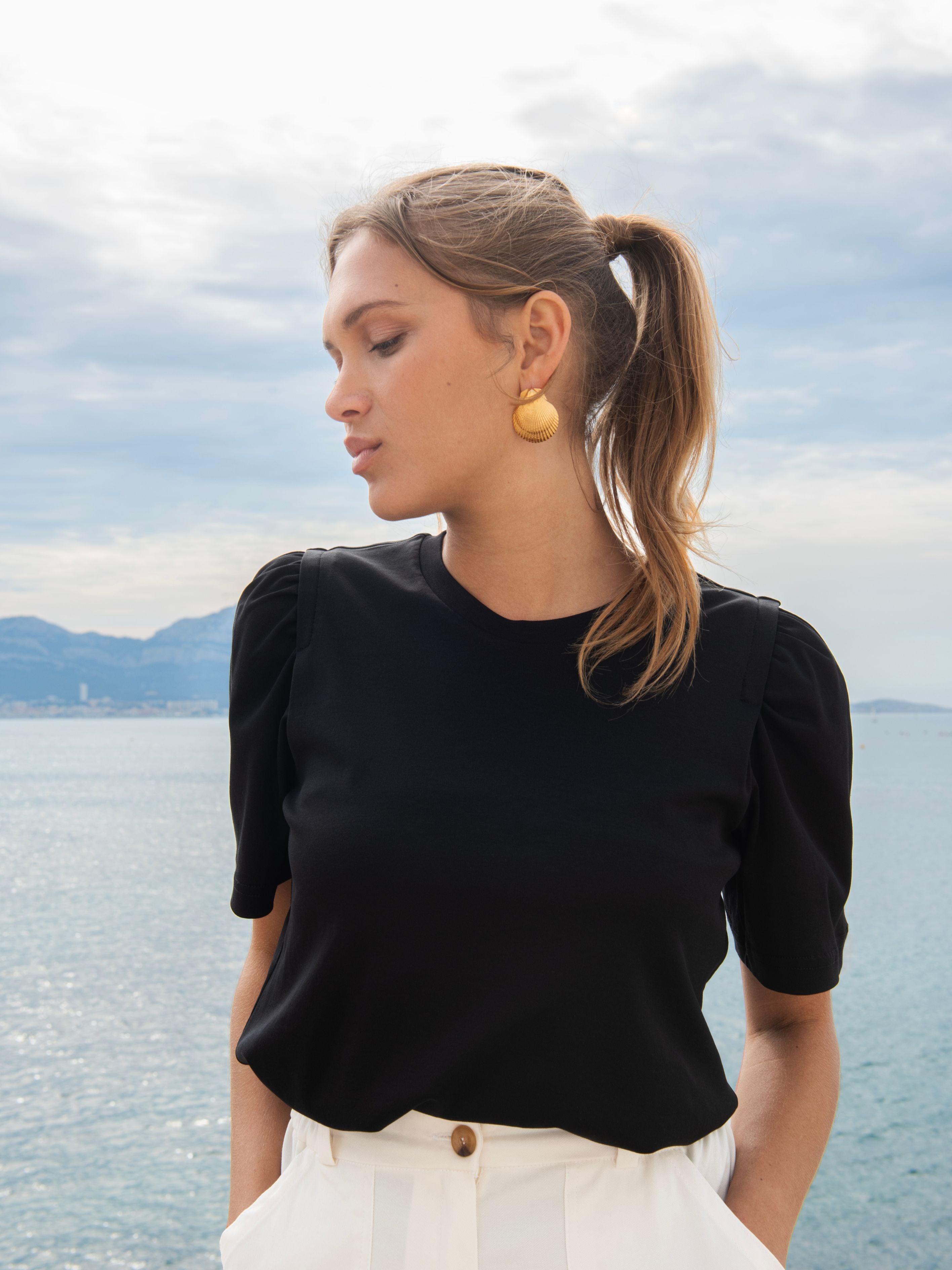 Top edward Noir Near The Sun Vêtement anti UV pour femme UPF 50+