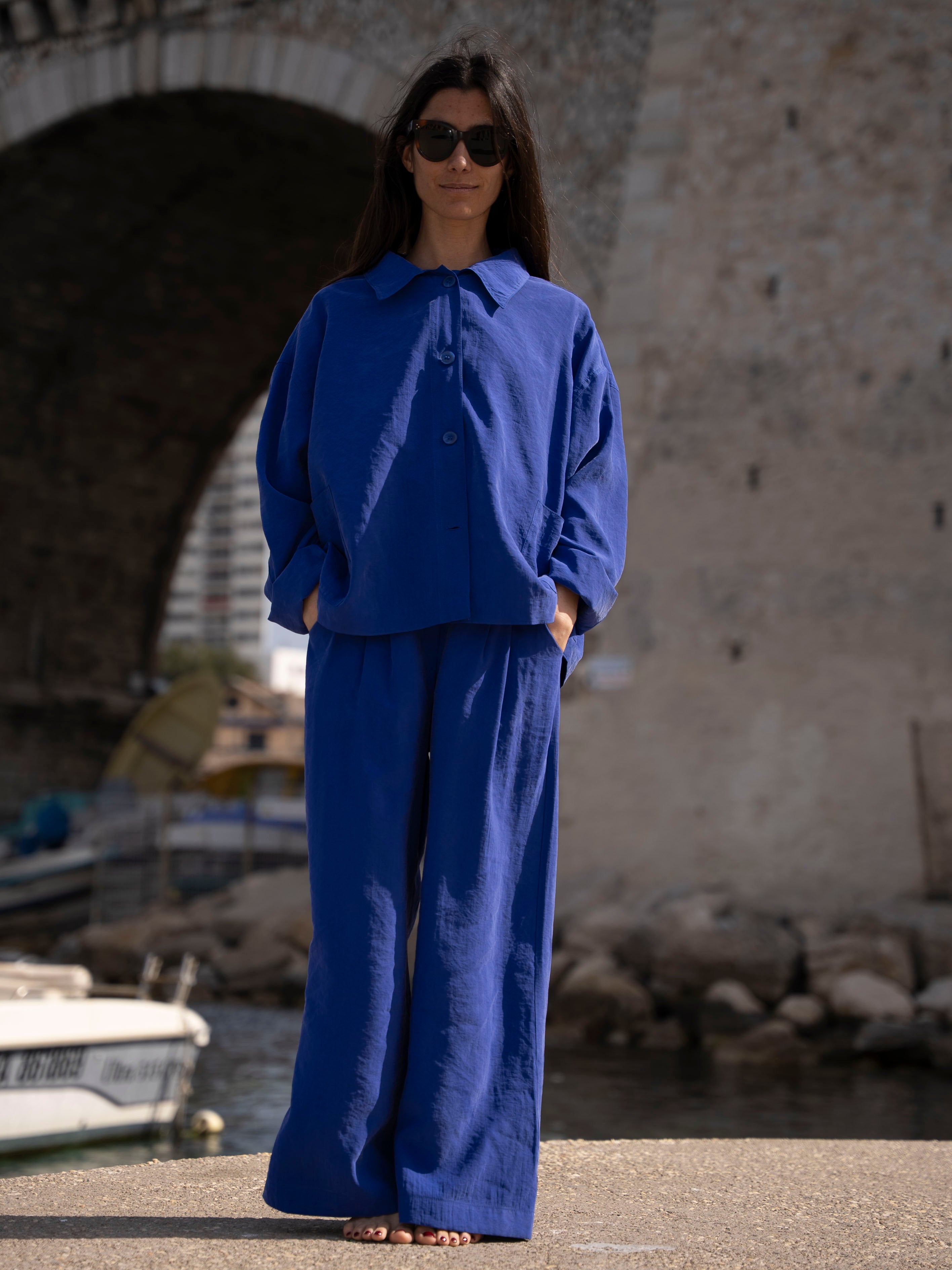 Veste Bacci bleu roi Near The Sun Vêtement anti UV pour femme UPF 30